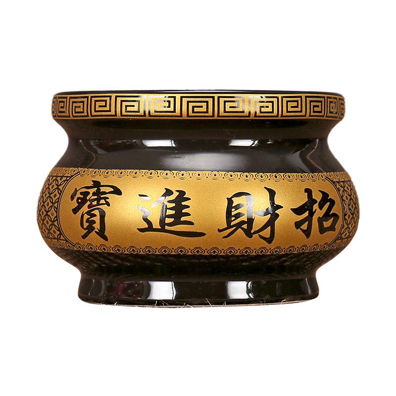 美帮汇陶瓷香炉香炉香薰炉观音关公供奉佛像佛教用品香炉盘香炉高清大图