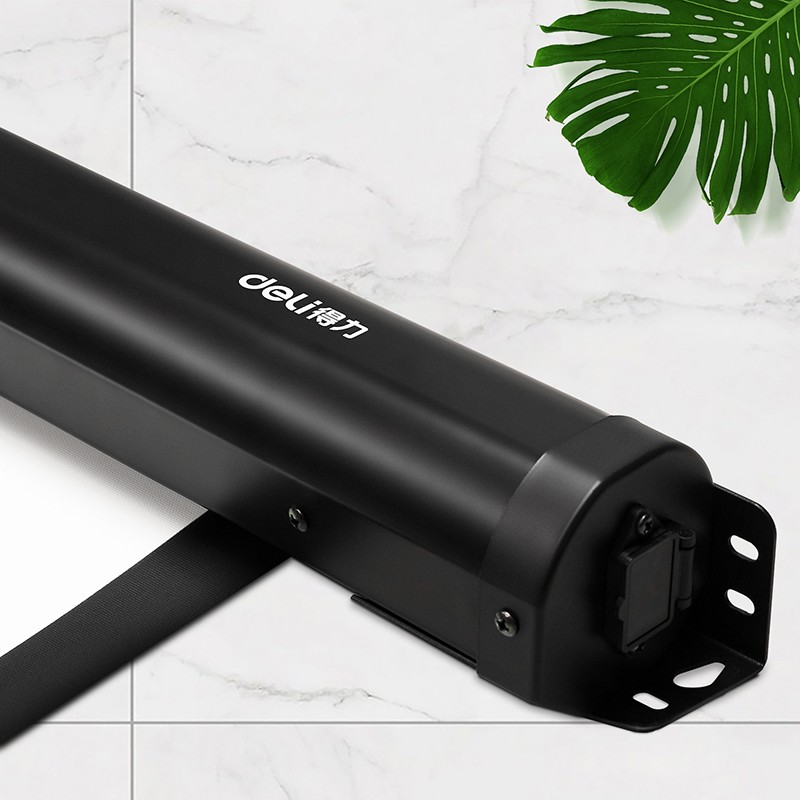 得力(deli)50451幕布120英寸 16:9 白玻纤遥控电动投影幕布投影布 家用投影仪【两端接线】高清白玻纤高清大图