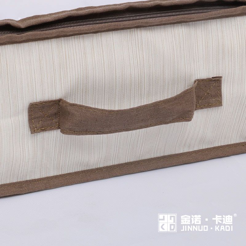 床底收纳袋抽屉式毛毯储物箱布艺床下被子整理神器扁平防尘密封包 米白色105.5*45*14cm