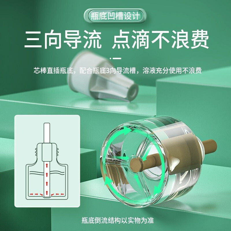 超威电热蚊香液补充装40ml*4瓶雨后薄荷可用240晚长效驱蚊安睡整晚高清大图