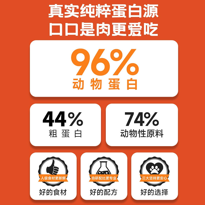 CHANSMY诚食美 全价无谷猫粮成猫粮40蛋白质1.5kg加菲猫裸粮两拼三拼猫粮