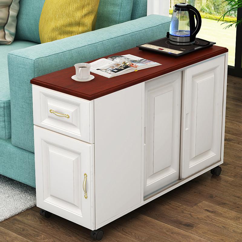 森美人简约欧式边几角几沙发边桌边柜储物柜储物收纳柜可移动小茶几高清大图