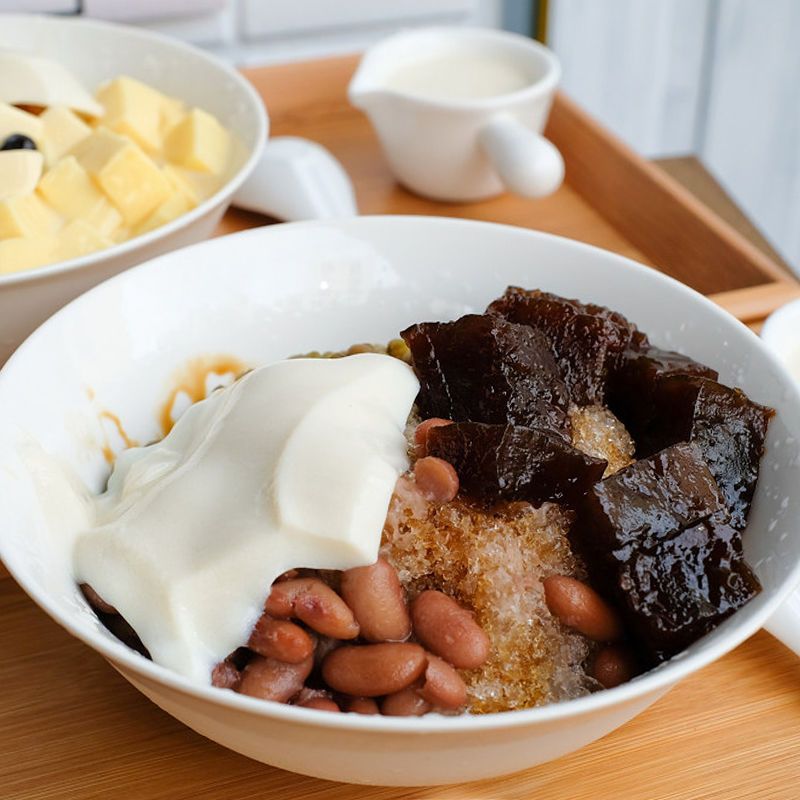 花仙尼免煮豆花布丁粉嫩豆腐风味果冻甜品 豆浆奶茶烘焙原料500g 豆花布丁粉(满2包送红豆)