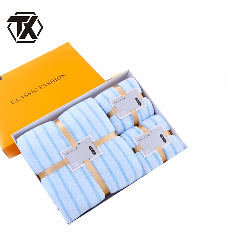 铁迅 毛巾浴巾三件套礼盒 I175 套高清大图