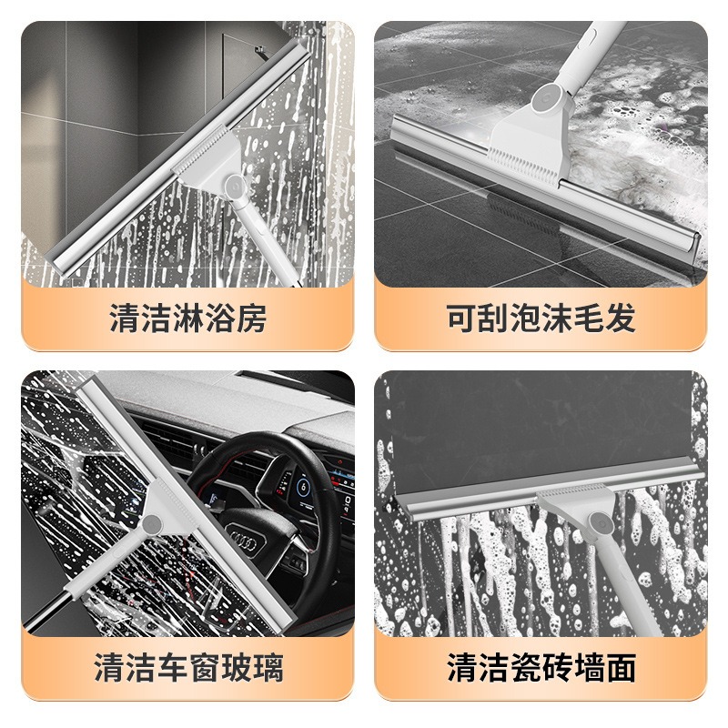 丽佳邦刮水器地刮家用拖地卫生间浴室玻璃清洁器擦窗器硅胶魔术扫把 60CM 玻璃刮加长杆高清大图