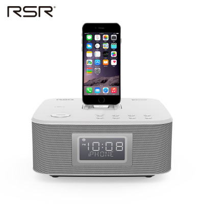 RSR DS402苹果音响iphonex/7/8ipad手机充电底座迷你组合音响低音炮蓝牙音箱(白色)
