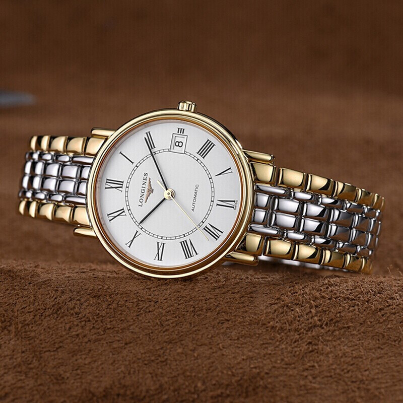 浪琴(longines)手表 瑰丽系列 时尚 休闲 机械 男表 间金表带 商务