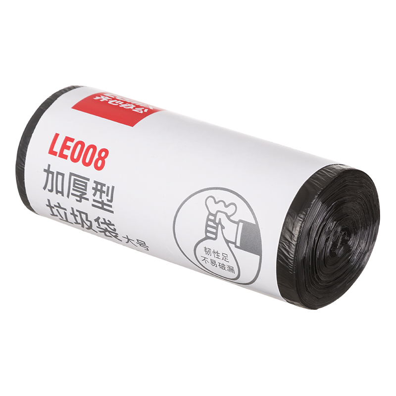 齐心 LE008 加厚点断式平口垃圾袋 50*60cm 30个/卷 黑
