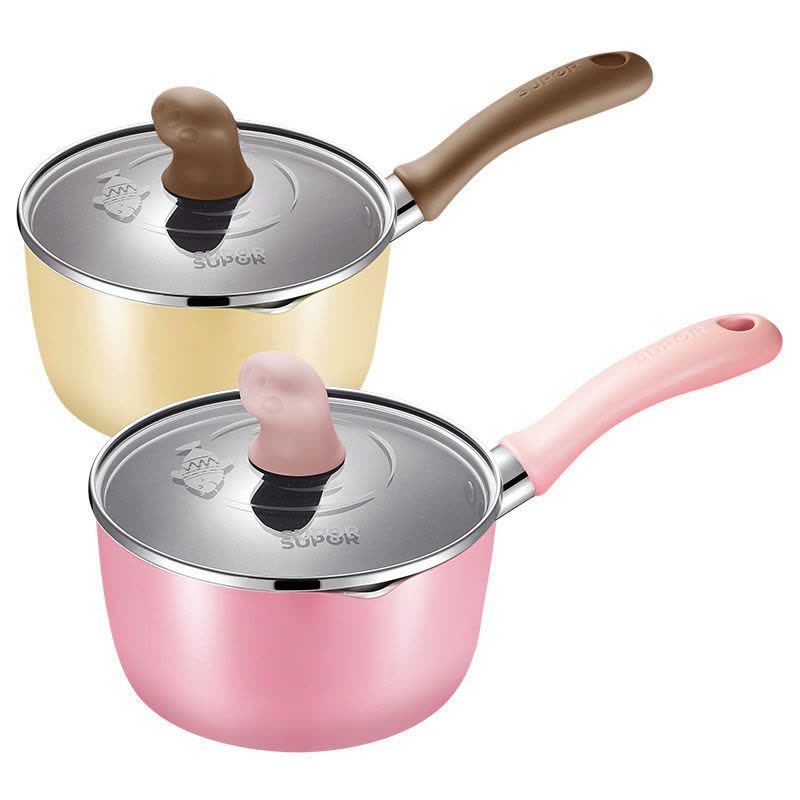 不粘小奶锅宝宝辅食锅多功能泡面热牛奶汤锅燃气电磁炉通用图片