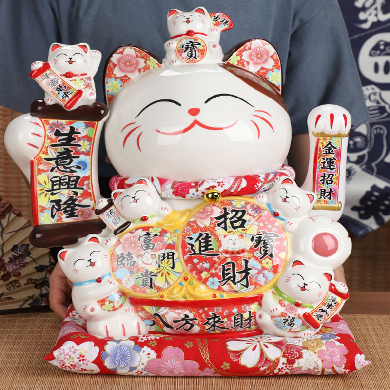 16寸 千客万来 电动摇手招财猫