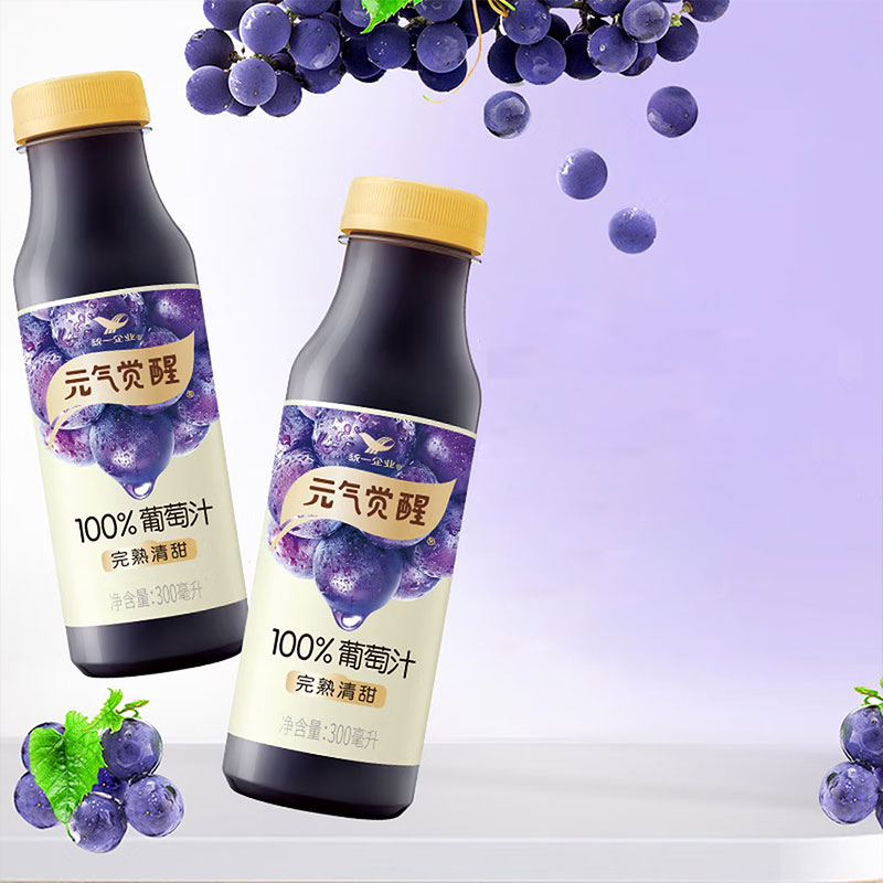 统一 元气觉醒100%葡萄汁 300ml*12瓶 箱高清大图