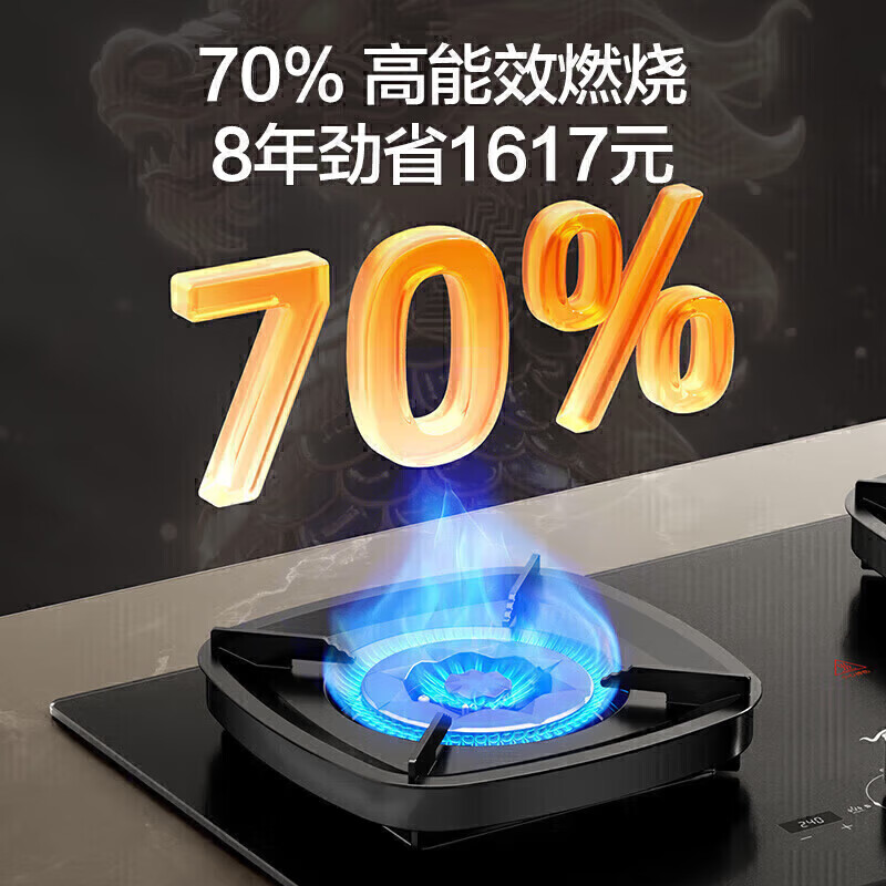 万和(Vanward)[超省星G9·定时无印面板]燃气双灶具5.2kW70%热效率烟灶家用定时关火煤气炉G9L56天然气高清大图