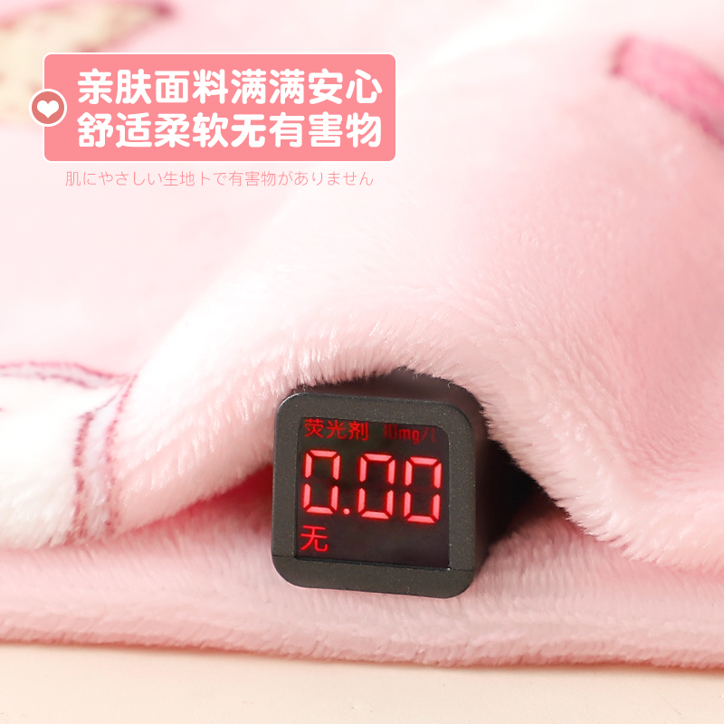 浪莎儿童睡衣秋冬款珊瑚绒初中学生加绒加厚男童法兰绒女童家居服高清大图