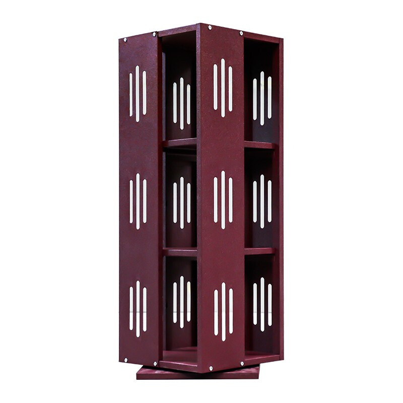 创世人 钢制旋转书架金属绿色环保无甲醛360度铁艺小书架钢制书柜落地家用转角置物架3层高清大图