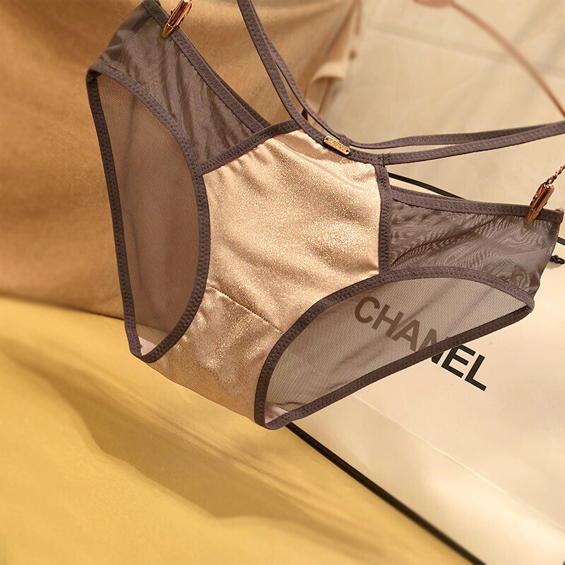 波迷娜bomina大码胖妹妹内裤欧美蕾丝女士内裤吊带镂空透明三角裤时尚