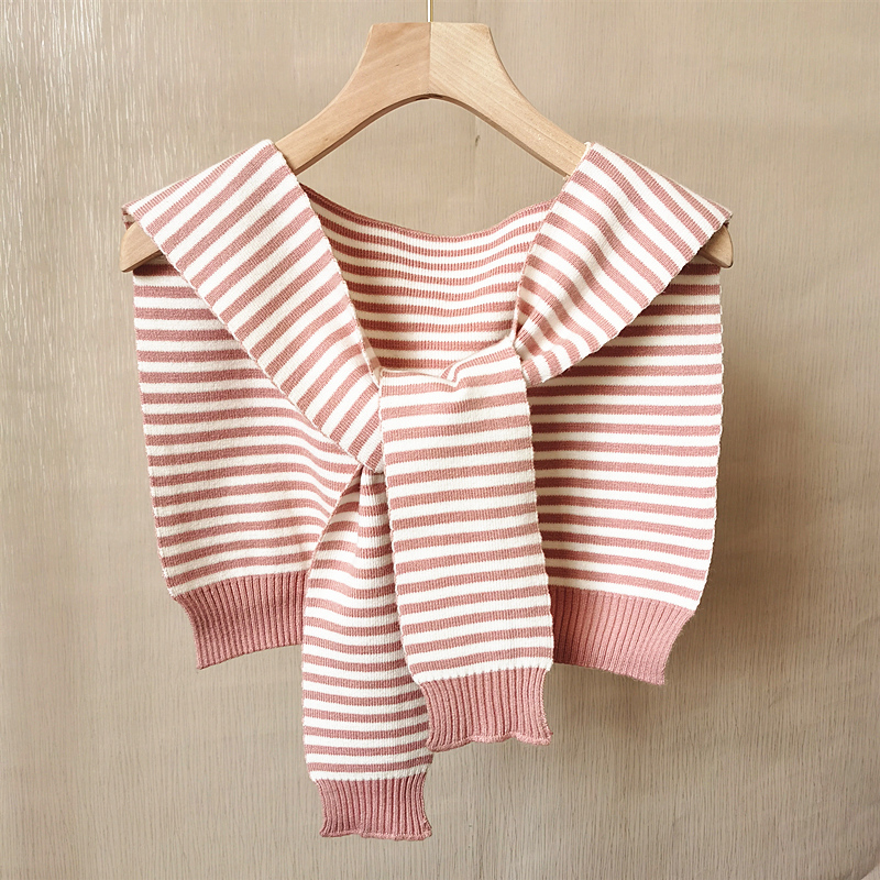 盛世尼曼秋季韩版针织小披肩女泫雅风学生装饰搭肩网红百搭打结围巾搭