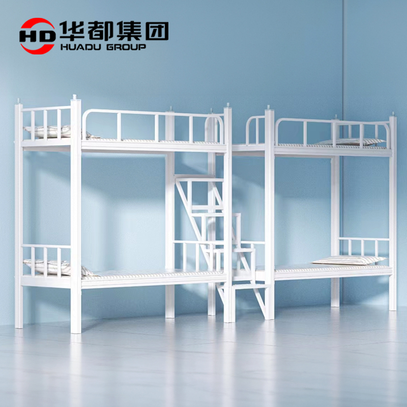 华都HDB-48 四人位中梯床华都公寓床上床下桌大学宿舍组合床多功能钢制铁床架子床双层床上下铺高清大图
