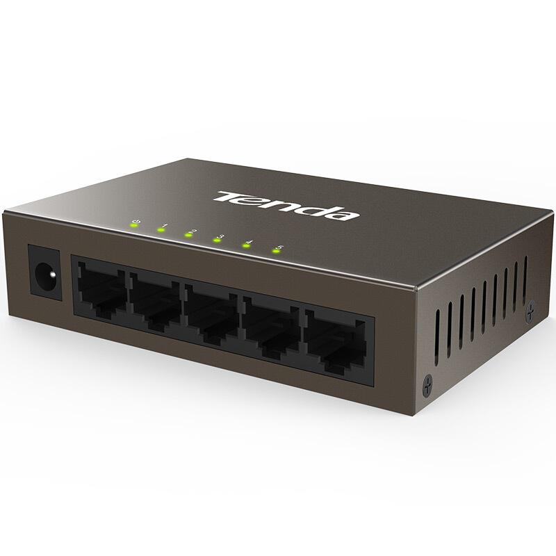 腾达(Tenda)TEG1005D 5口千兆铁壳网络交换机 监控工程 家用宿舍专用分线器高清大图