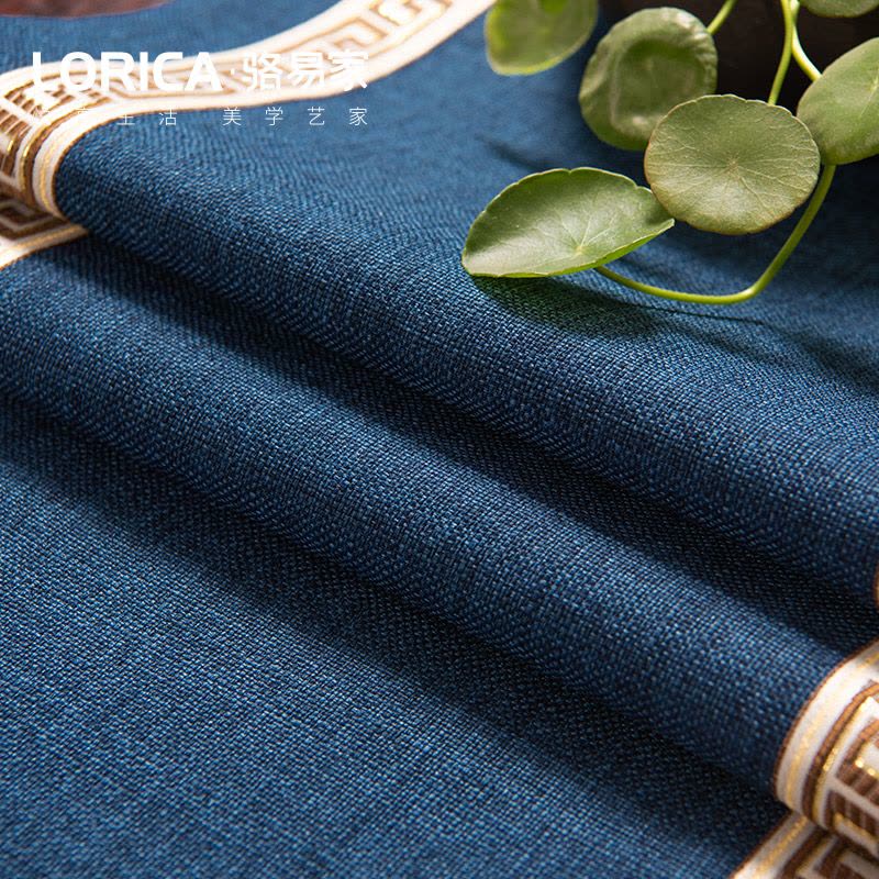 美式桌旗新中式禅意茶旗布现代简约茶几餐桌北欧电视 福延年-咖色(尖角款) 33*330cm(适用桌长2.7米-2.9米)图片