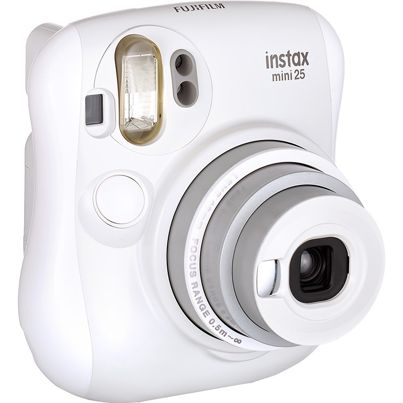 富士(FUJIFILM)INSTAX 拍立得 相机 一次成像 mini25白色套装 胶片相机 含50张富士小尺寸胶片