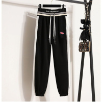 运动裤子女秋季新款字母腰休闲束脚卫裤网红潮流哈伦运动裤