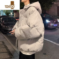YANXU港风棉衣男款潮牌ins冬季加厚大码潮流冬装纯色面包棉服棉袄外套 4XL 200棉衣灰色