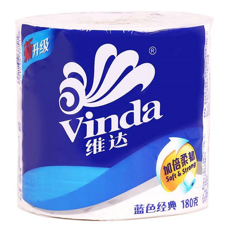 维达(Vinda)卫生纸180G蓝色经典 四层新升级维达卷纸V4028 10卷/提