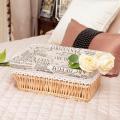 收纳筐藤编储物盒柳编篮子藤编果篮桌面零食整理盒杂物框编织布艺 原色+字母内衬 三号35X25X14_525
