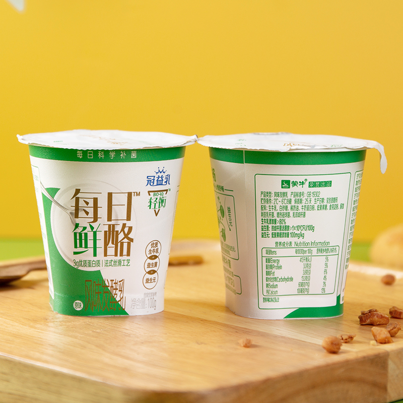 蒙牛冠益乳轻衡每日鲜酪风味发酵乳原味杯装酸奶