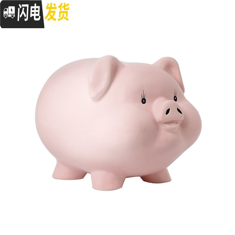 三维工匠小猪存钱罐可爱女生儿童大容量储蓄罐不可取生日陶瓷只进不出 5号[可存可取]约7000枚硬币高清大图