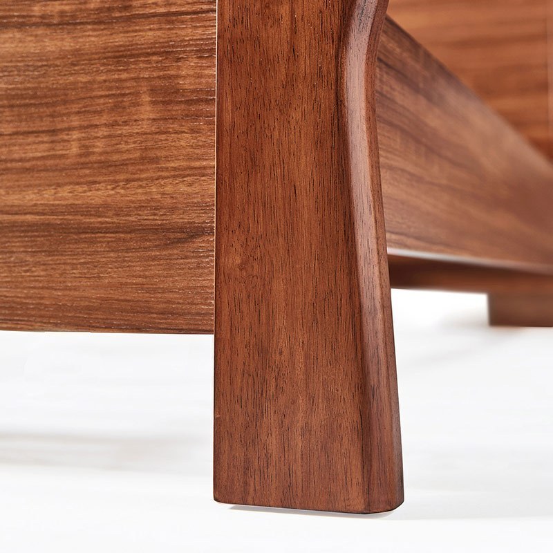 林氏家居新中式乌金木色实木床小户型双人床卧室家具组合套装ie1a