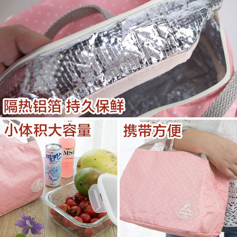 饭盒袋手提袋韩版清新帆布饭盒包保温袋带饭防水早餐便当包