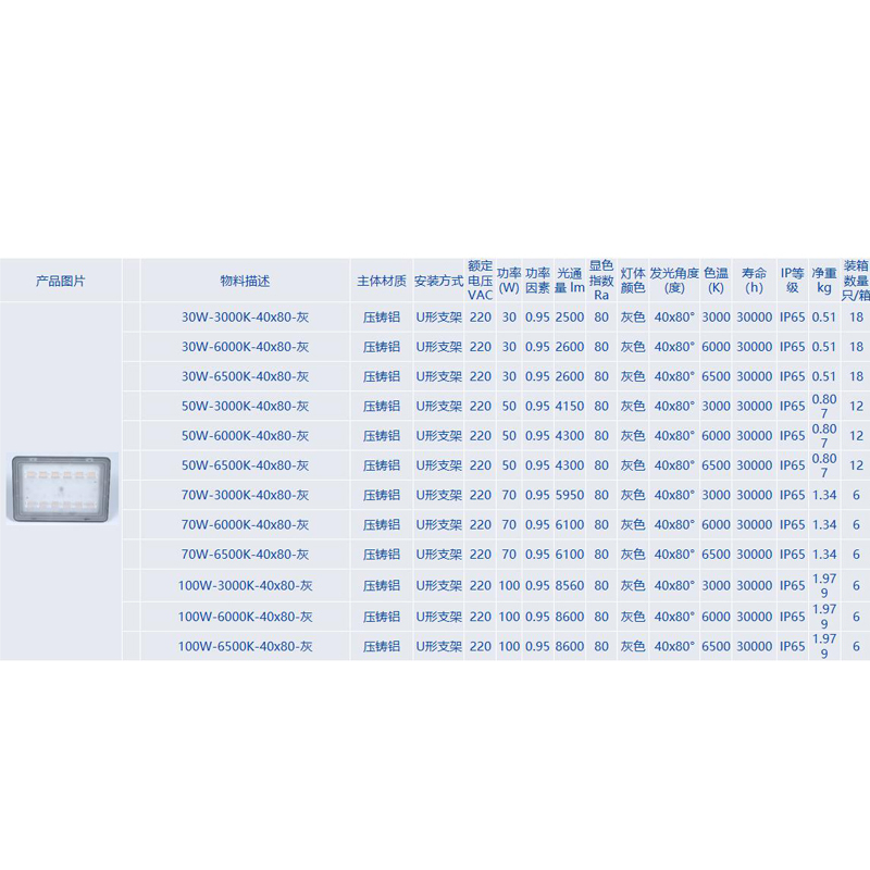 欧普照明(OPPLE)腾系列-IP65防水 LED投射灯 庭院灯 室外灯 投光灯-100W-5700K白光