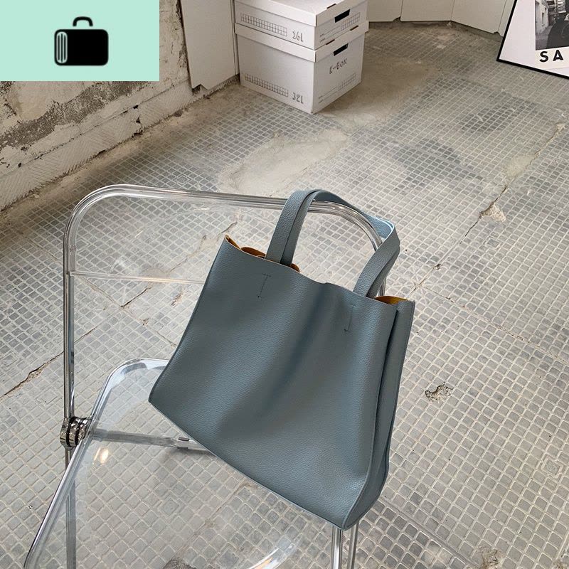 程牙伢 2020新款韩版简约超软托特单肩大包女 休闲百搭手提大包潮NEW LAKE女士单肩包图片