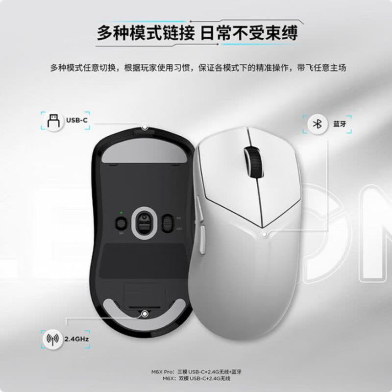 联想拯救者M6X双模 人体工学设计握姿稳Y9000P R9000P 2024 拯救者M6X[有线+2.4G无线]冰魄白图片