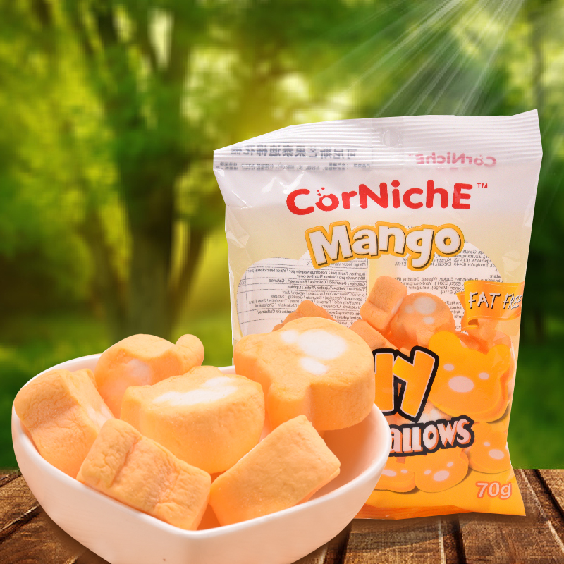 可尼斯(Corniche)芒果味泰迪棉花糖70g 菲律宾进口儿童休闲零食糖果喜糖软糖