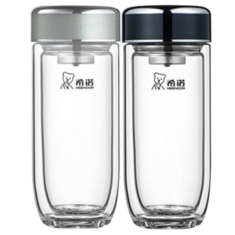 希诺玻璃杯410ml密封防漏户外便携XN-1927(颜色随机)