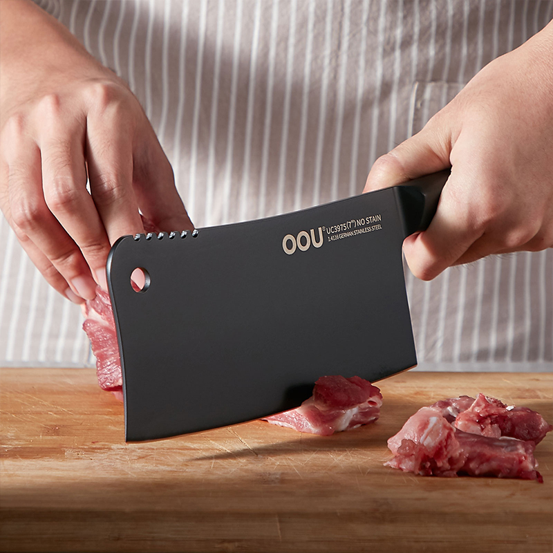 OOU! 黑刃三代抗菌刀具七件套UC4212 厨房刀具套装抗菌家用菜刀坎切刀剪刀水果刀!高清大图