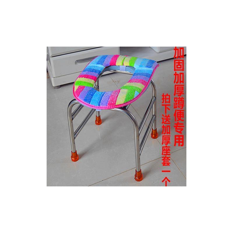 孕妇坐便椅老人坐便器成人蹲厕座厕椅可折叠马桶凳残疾人u型坐便|不锈钢灰色加固双成40送座套