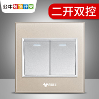 bull公牛开关插座86型G22香槟金五孔插座空调单开双控电脑墙壁其他钢化玻璃电源插座面板
