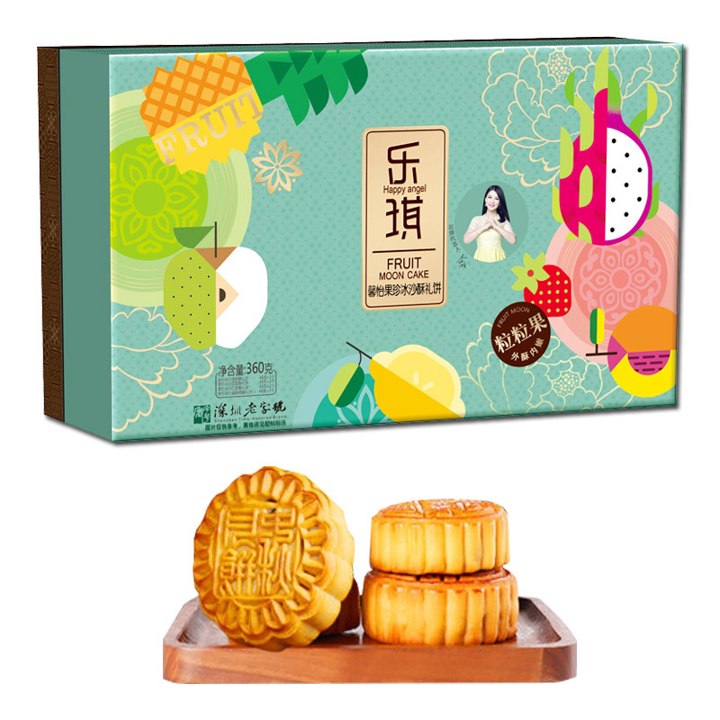 乐琪月饼 乐琪馨怡果珍冰沙酥礼饼月饼礼盒360g 中秋节月饼礼品礼盒