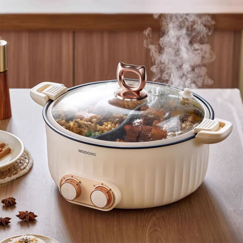 摩动电火锅8L微压设计分区控温不粘内胆鸳鸯锅MD-HGY05高清大图