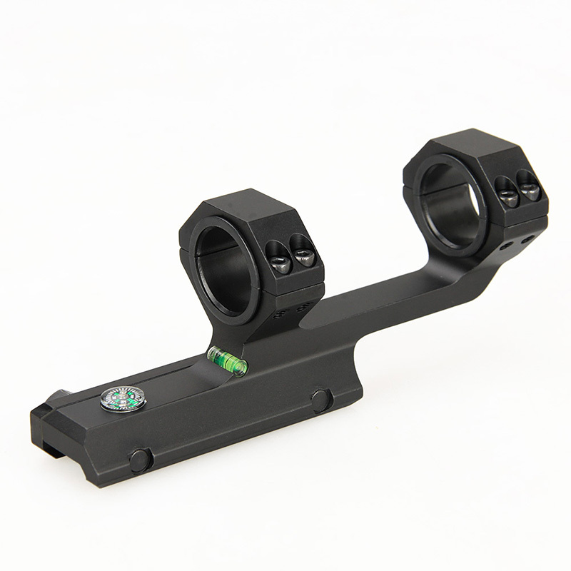 瞄准器夹具25.4MM30MM管径通用20MM导轨低宽连体带水平仪指南针支架激光瞄夹具