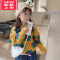 可莉允女童毛衣套头童装2022秋冬装宝宝儿童小女孩针织打底上衣洋气线衣