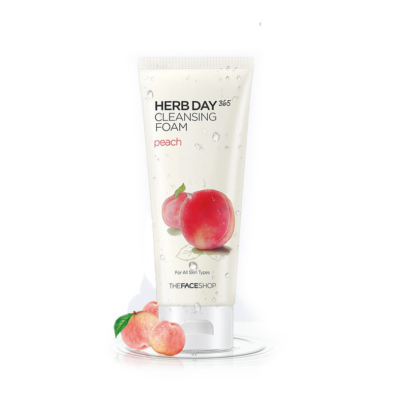 The Face Shop 菲诗小铺 每日草本水蜜桃泡沫洁面膏170g(洗面奶 洁面乳 有效清洁 舒缓 保湿)