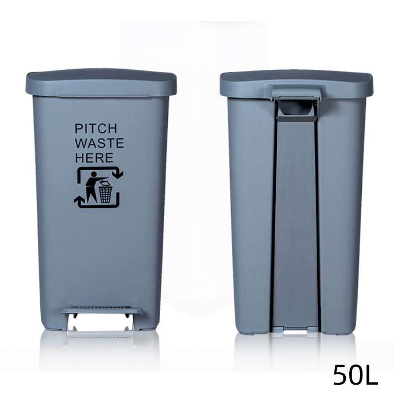 鑫木樽脚踏垃圾桶50L个高清大图