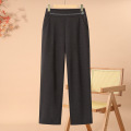时尚休闲中老年妈妈裤子女40岁中年休闲裤女大码宽松长裤子春装女 XL(建议90-105斤） 深咖啡裤子
