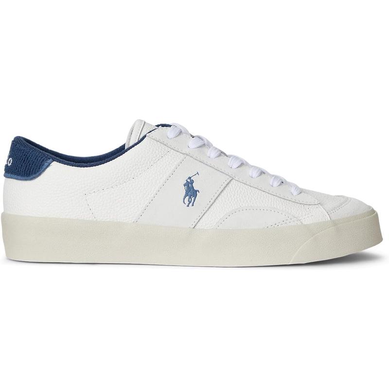 Polo Ralph Lauren男士休闲革面运动鞋舒适透气百搭时尚潮流鞋 White/Blue 42.5