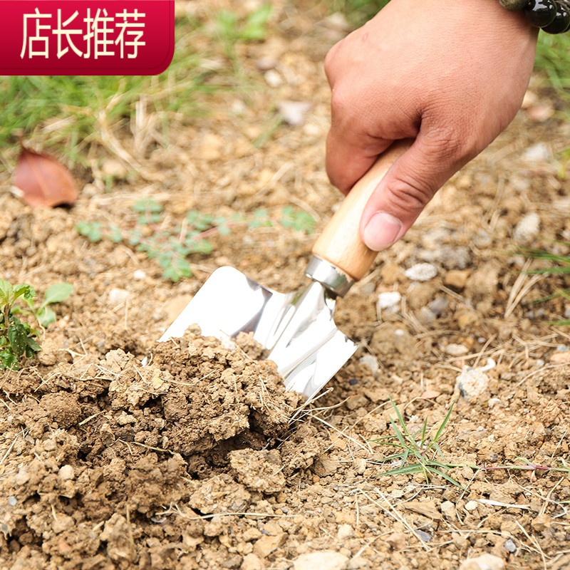 不锈钢木柄种花园艺铲子种植挖土多肉植物加厚小铲子耙子松土除草jing Ping报价 参数 图片 视频 怎么样 问答 苏宁易购
