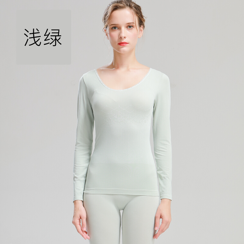 波迷娜(BOMINA)女士秋衣秋裤女薄款紧身纯线衣线裤打底内衣套装 肤色 均码